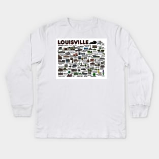 Louisville Kentucky Map Art Kids Long Sleeve T-Shirt